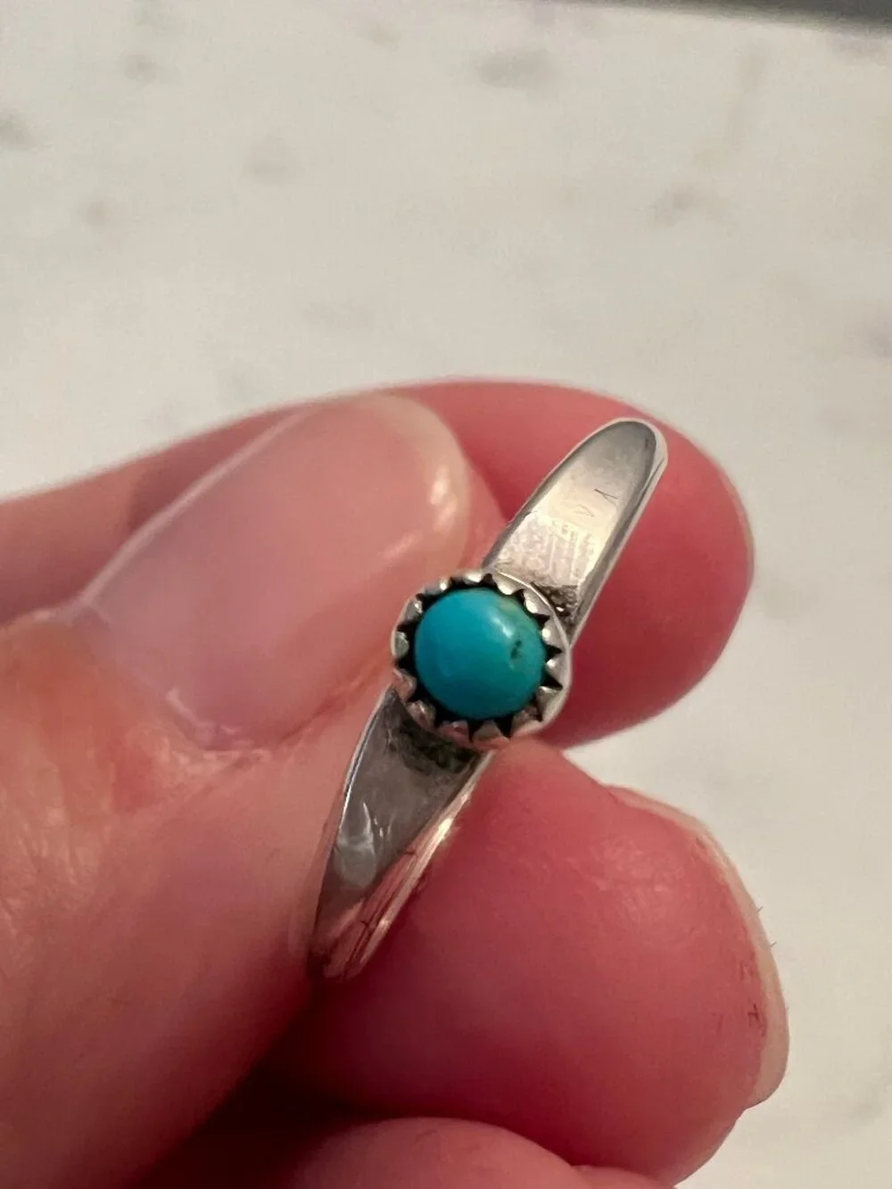 Vintage Southwestern-Style Turquoise Cabochon Stack Ring Size 4.25